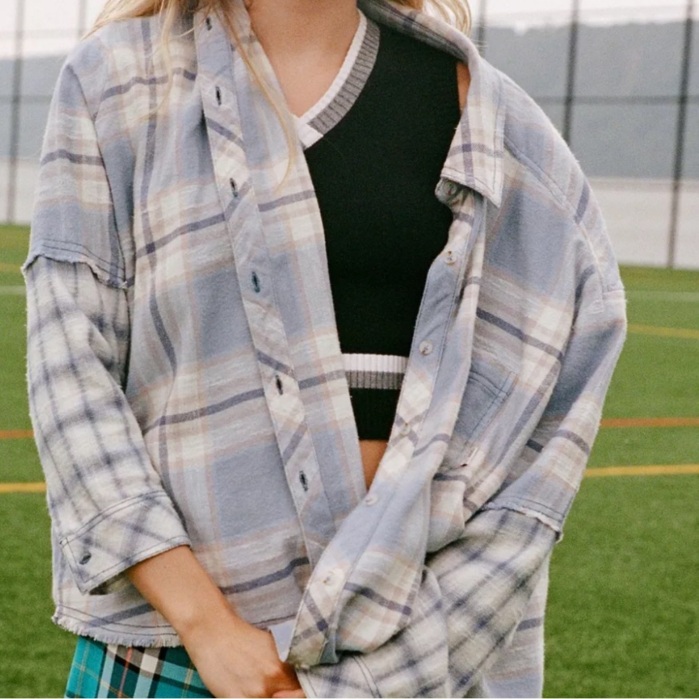 NWT BDG One Way Or Another Plaid Flannel Button-Down Shirt tag will be marked